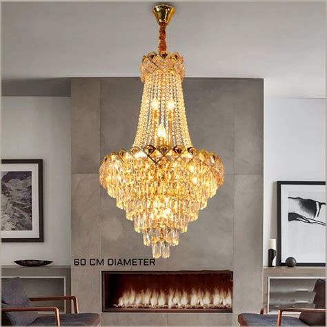 Jual Lampu Hias Gantung Premium Kristal Original MODERN GOLD DIAMOND