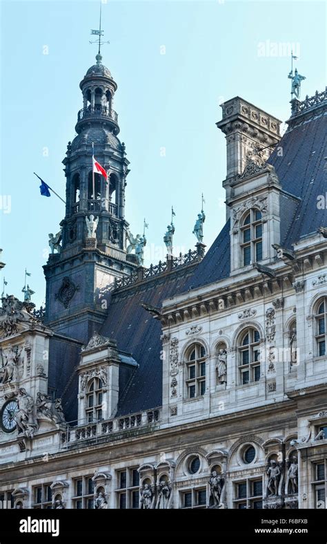 The Hotel de Ville, City Hall in Paris, France. Build in 1533-1835 ...