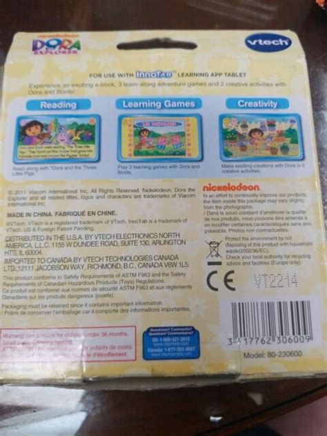 Vtech Dora The Explorer Innotab Learning App Tablet Game Cartridge Let