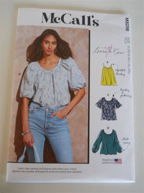 2022 Learn To Sew Level 1 Blouse Mccall S M8256 A XS XXL Sewing Pattern