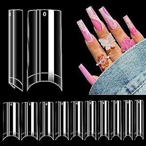 Amazon Lionvison Tapered Square No C Curve Nail Tips Half Cover