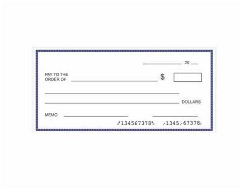 Blank bank check template — Stock Vector © kchungtw #53581033