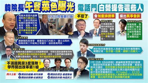 【每日必看】讓基層人員過年 韓國瑜首場朝野協商氣氛好220開議 韓院長回鍋午餐菜色曝 張斯綱讚庶民作風｜電話門 白營告這些人各