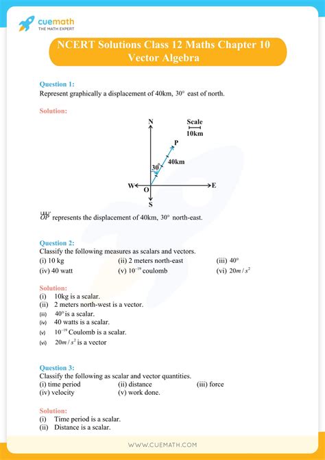 Ncert Solutions For Class 12 Maths Chapter 10 Vector Algebra Download Pdf