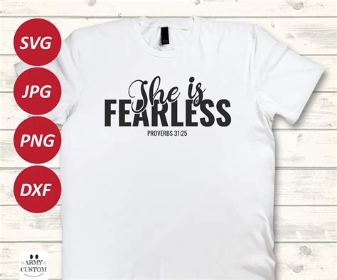 She Is Fearless Svg Proverbs 31 25 Svg Bible Verse Svg Etsy