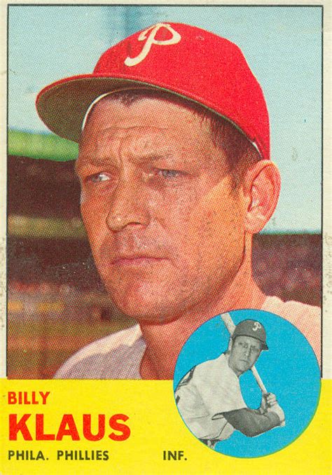 1963 Topps Baseball Final Card Billy Klaus