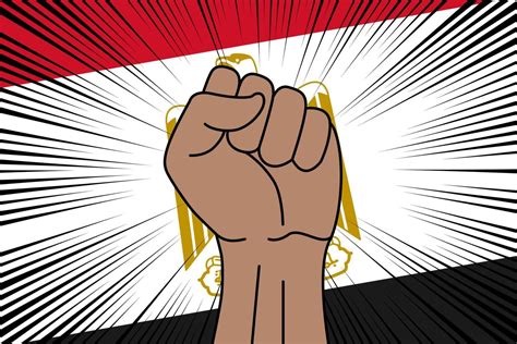 Human Fist Clenched Symbol On Flag Of Egypt Vector Art At Vecteezy