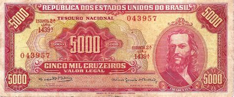 CÉDULA 5000 CRUZEIROS 1964 MBC BRASIL REPÚBLICA Casa do Colecionador