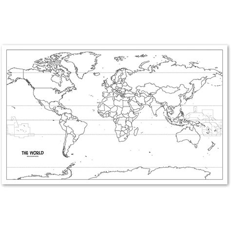 Blank World Map Outline Poster LAMINATED x | Shopee Philippines