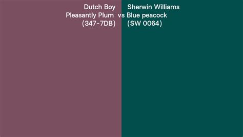 Dutch Boy Pleasantly Plum 347 7DB Vs Sherwin Williams Blue Peacock