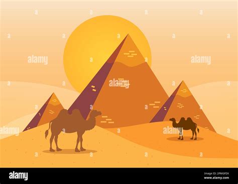 Egypt Pyramids Flat Design Vector Stock Vector Image And Art Alamy