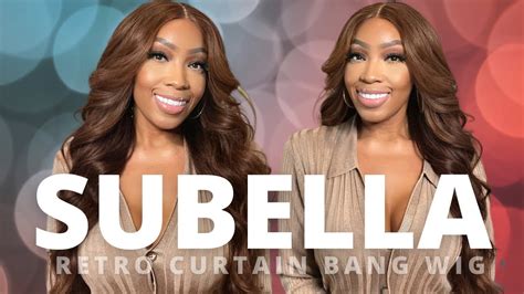 SUBELLA HAIR - Fast & Easy Fabulous Curtain Bang Glueless Wig - YouTube