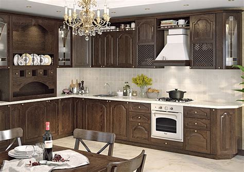 Кухни с фасадами из массива натурального дерева