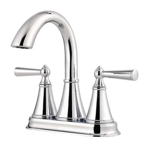 Pfister Saxton 4 In Centerset Double Handle Bathroom Faucet In Polished Chrome Lg48 Gl0c The