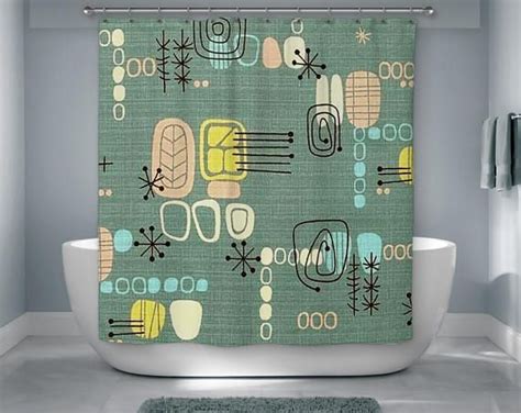 Mid Century Modern Shower Curtain Retro Bath Retro With Images