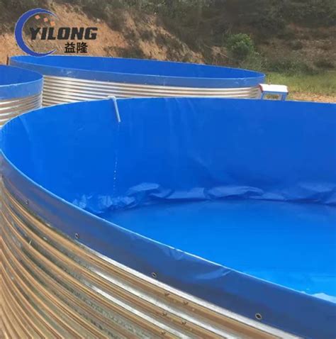 Biofloc Aquaculture Fish Farming Tank Tarpaulin Galvanized Sheet Round