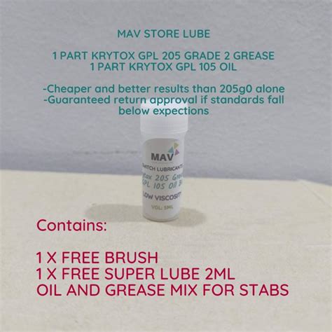 Krytox Gpl Grease Pure Pfpe Ptfe Krytox Gpl Oil Ratio