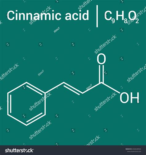 chemical structure of Cinnamic acid (C9H8O2) - Royalty Free Stock ...