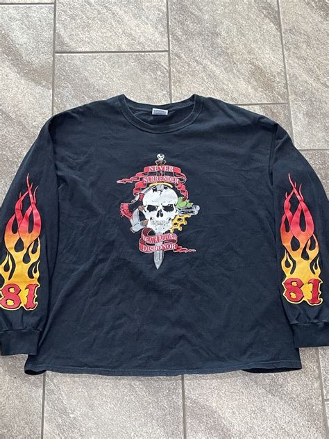 Vintage 90s Hells Angels Motorcycle Long Sleeve Shirt Gem