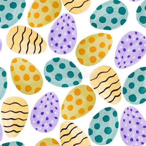 Seamless Easter Pattern Eggs Texture Watercolour Spring Art Design