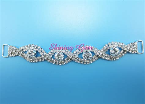Cm Eye Shape Rhinestone Chain Buckle Accessories Bikini Connectors Metal For Swimsuit Contest