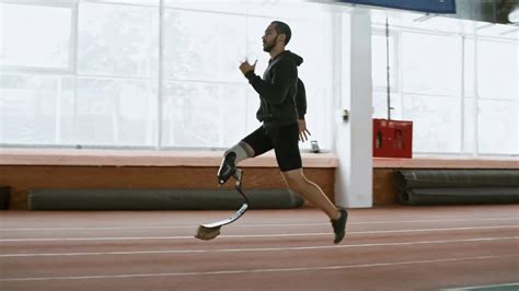 Running With A Prosthetic Leg Stock Video Motion Array