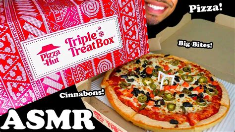 PIZZA HUT TRIPLE TREAT BOX MUKABANG 2020 EATING SHOW REVIEW JERRY ASMR