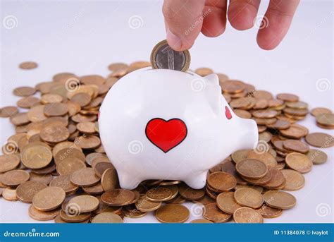 Piggy Bank And Coins Stock Photo Image Of Bank Banking