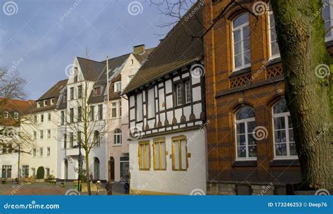 Street in Old Town of Bielefeld, Germany Editorial Stock Photo - Image ...