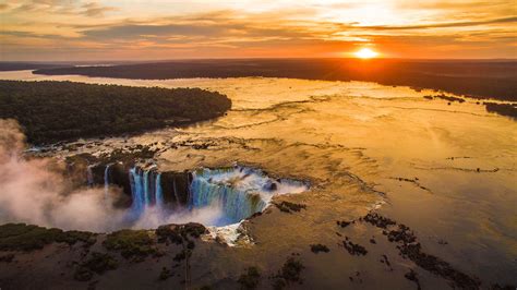 Sunrise at Cataratas del Iguazu - Iguazu Falls - Drone Photography