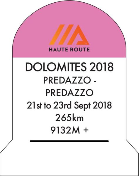 Haute Route Dolomites Perspex Km Marker Summit Finish