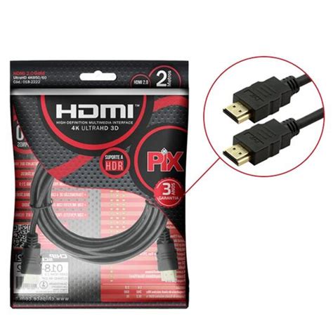 Cabo Hdmi 2 0 2metros Ultrahd 4k 3d 30awg Reforçado Original ChipSCE