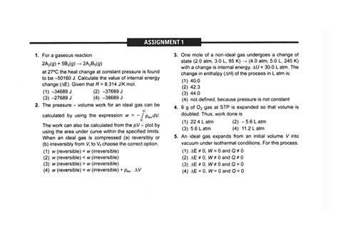 Solution Thermodynamics Assignment Questions With Solutions Studypool