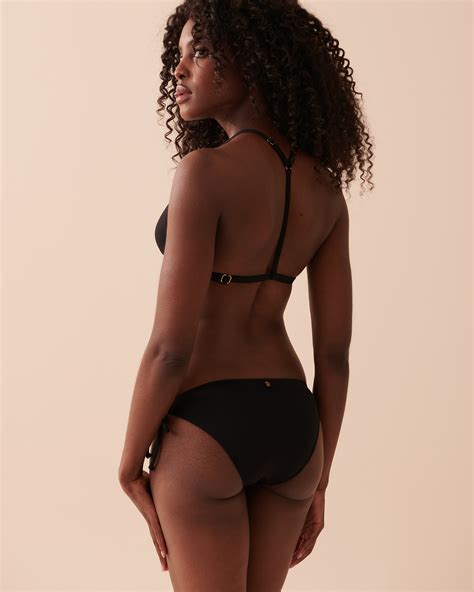 POPCORN TEXTURED Triangle Bikini Top Black La Vie En Rose