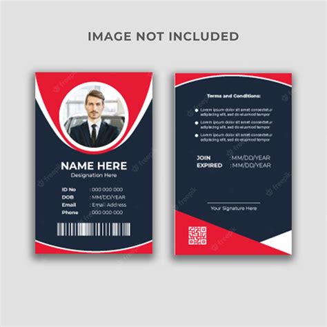 Premium Vector Corporate Id Card Or Employee Identification Card