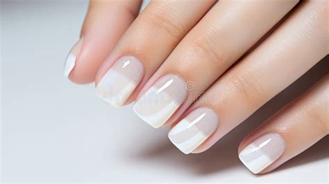 Beautiful Nude Manicure Nail Design Manicure With Gel Polish Of The Hands Stock Photo Image