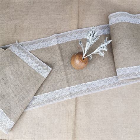 Jual TABLE RUNNER CALICO NATURAL TAPLAK MEJA MAKAN KAIN GONI RUSTIC