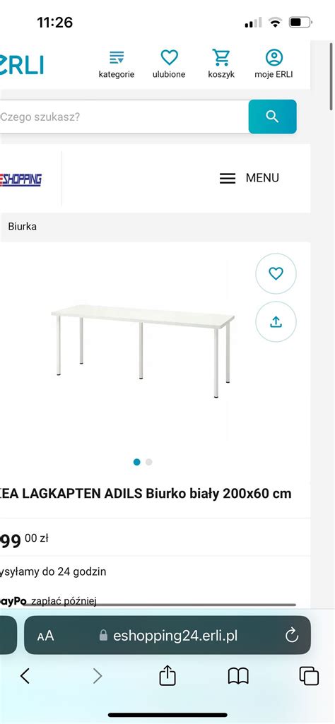 Blat Z Nogami Biurko Ikea M Regulowane Nogi Krak W Grzeg Rzki Olx Pl