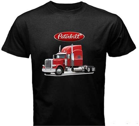 New Peterbilt Truck Trucker Mens Black T Shirt Size S 3xl Amazones