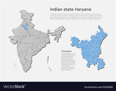 India Country Map Haryana State Template Concept Vector Image