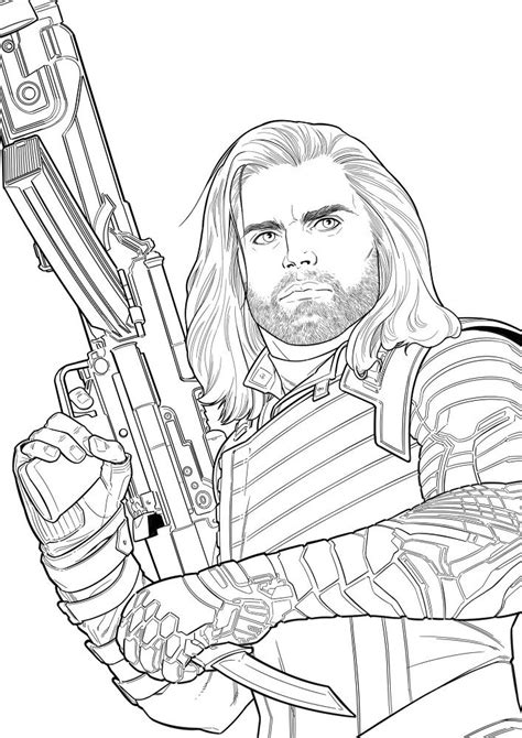 Bucky Bucky Barnes Winter Soldier Coloring Pages & book for kids.