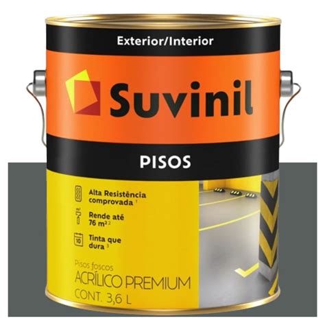 Tinta Acr Lica Fosca Para Piso Cinza Escuro L Suvinil Veneza