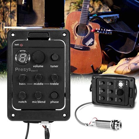 Black Pickup Preamp Tuner Mic Beat Board Para Presys Blend Guitarra