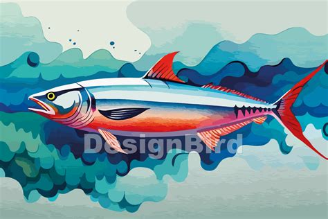 Tuna Fish Watercolor Art Graphic by Designbird · Creative Fabrica