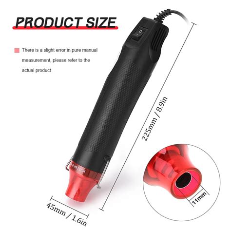 300W Heat Gun Hand Hold Hot Air Heat Gun Blower 220V Plastic Shrink Tube Gun Gum Remover With On