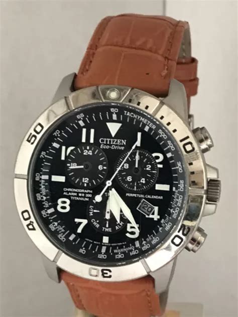 Citizen Mens Eco Drive Titanium Pcolander Brown Leather Strap Watch Bl5250 02l £18999