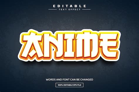 Premium Vector Anime 3d Editable Text Effect Template