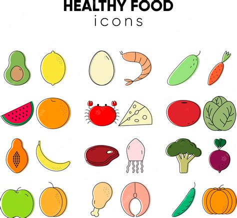 Premium Vector Healthy Food Icons