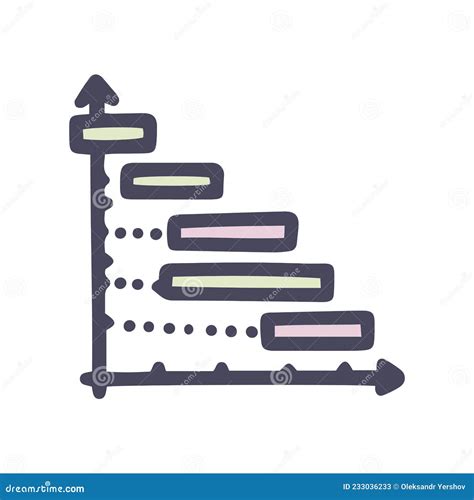 Gantt Chart Color Vector Doodle Simple Icon Stock Vector Illustration