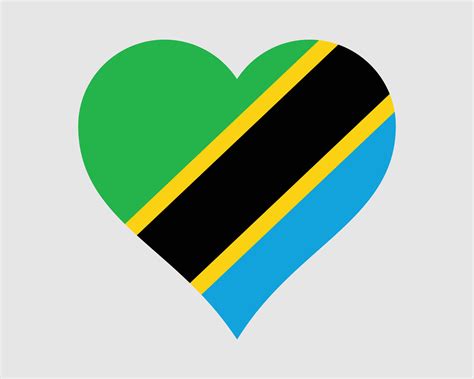 Tanzania Heart Flag. Tanzanian Love Shape Country Nation National Flag ...